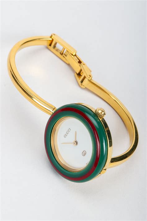 vintage gucci bangle bezel watch|Gucci watch with changeable face.